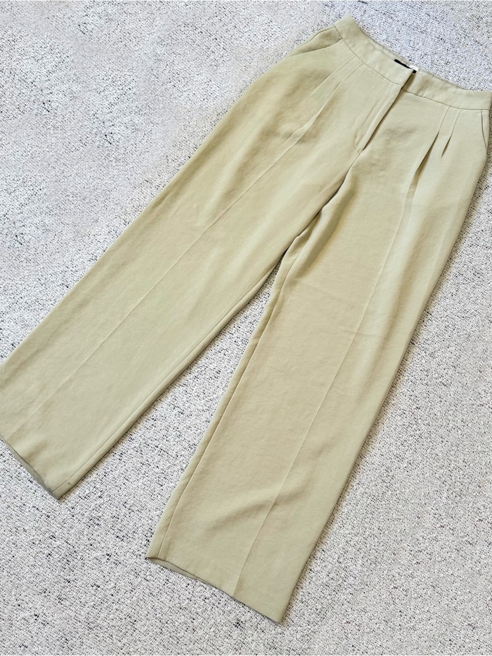 Express Super High Pleated Dress Pants Wide Leg - Olive Green Size 10